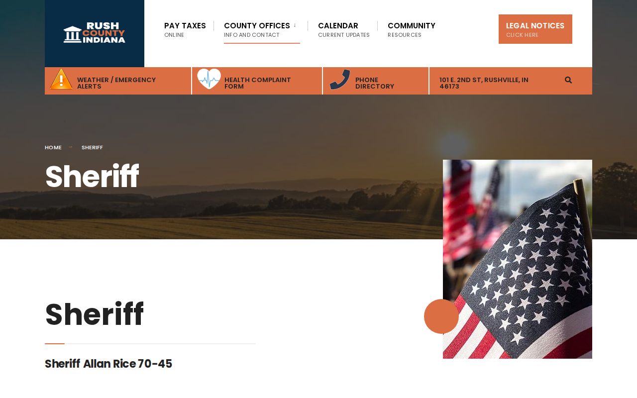 Rush County Sheriff official Carthage arrest and booking record contact
