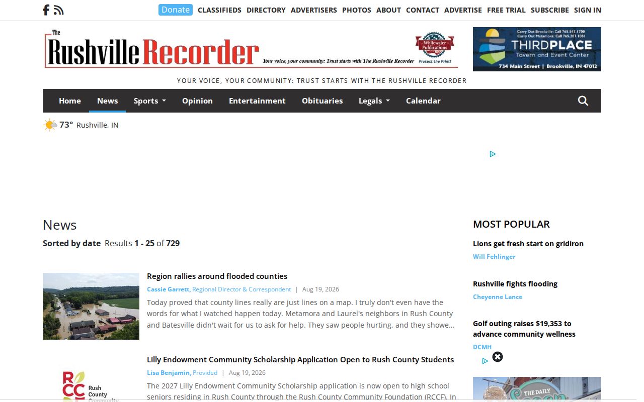 Rush County crime news and arrest reports in the Rushville Recorder
