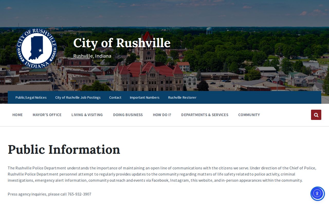 Rush County crime news on the official Rushville Police public information page