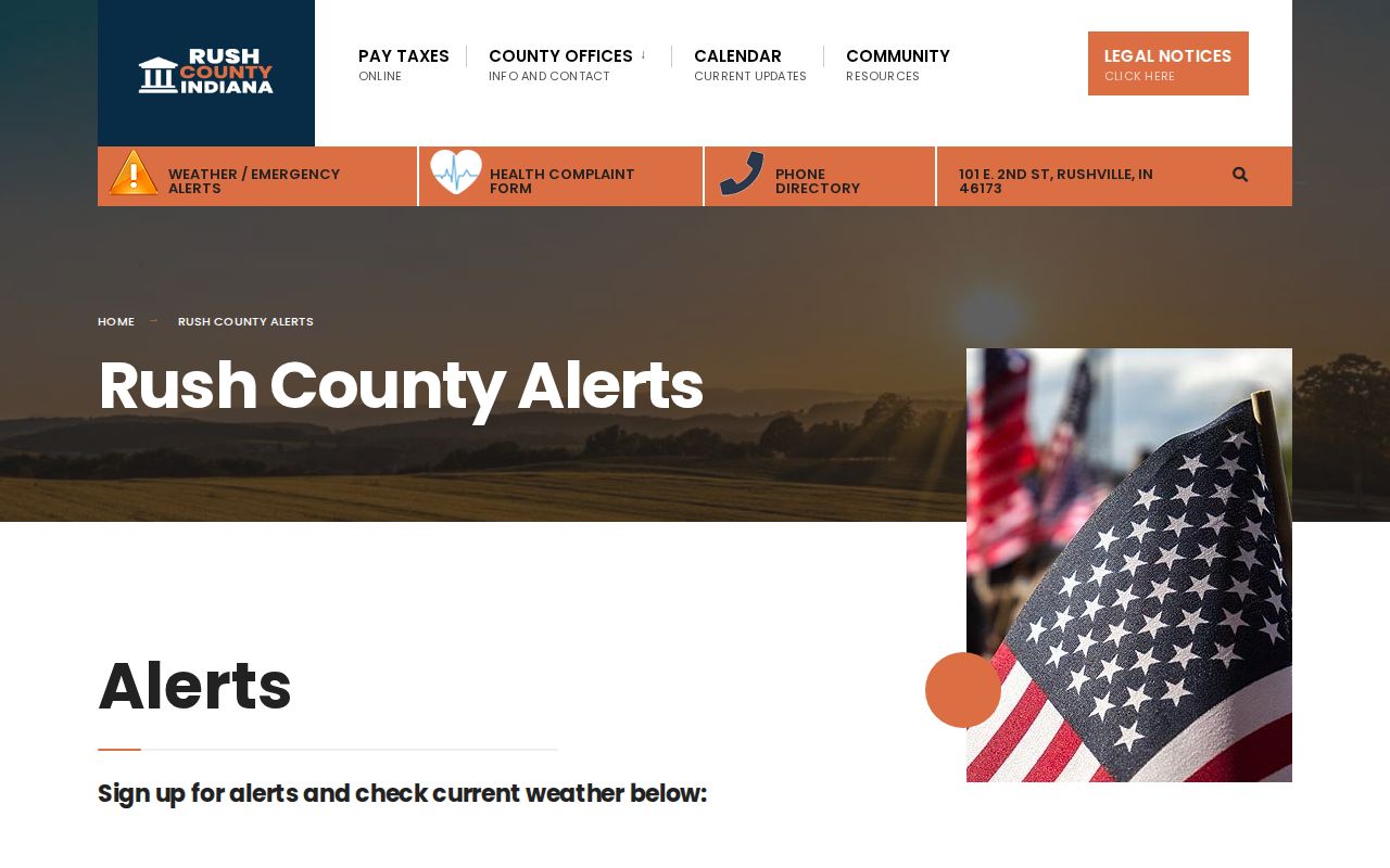 Official Rush County RAVE and Smart911 public safety alerts page